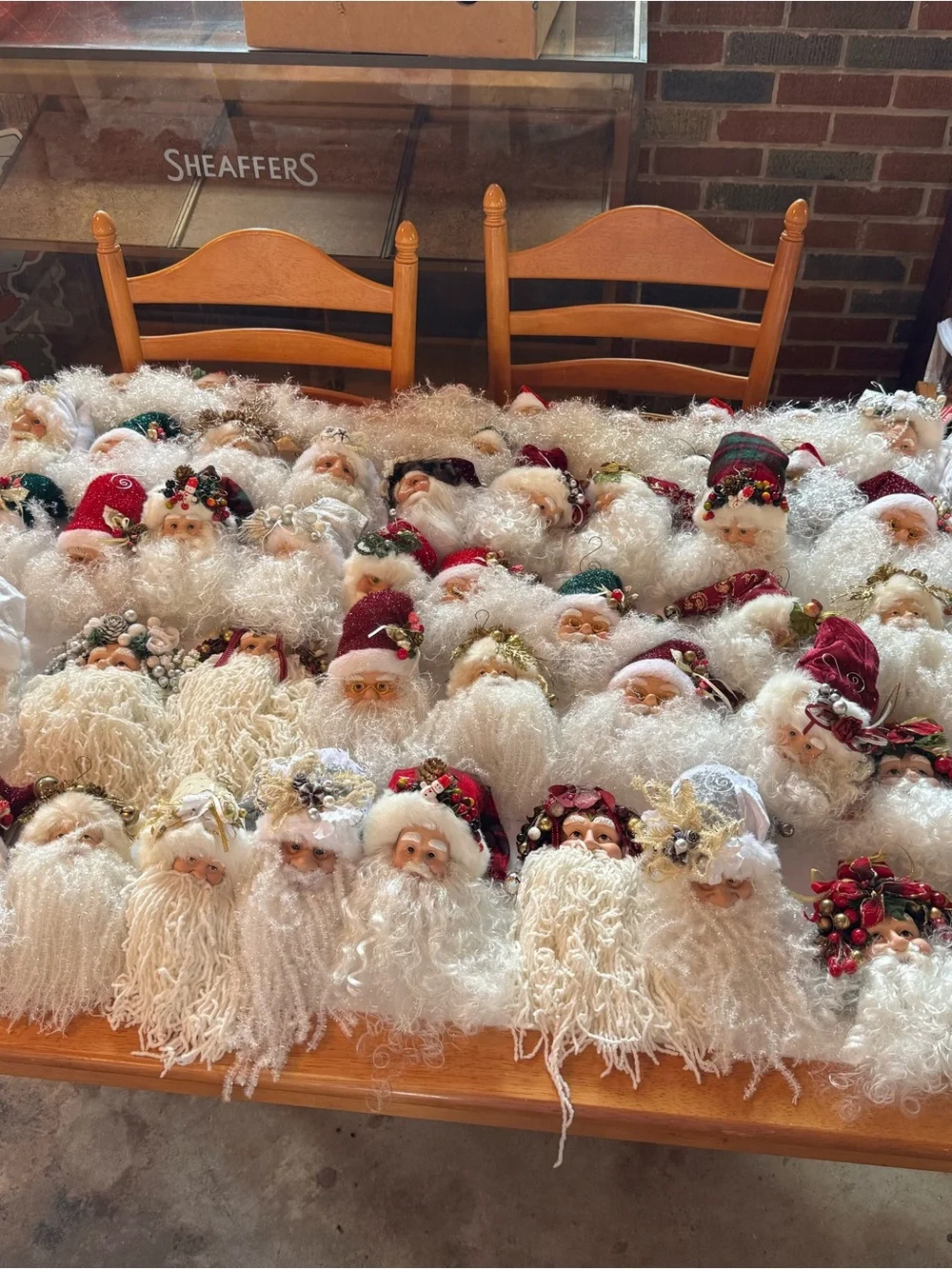 64 Santa Head Ornaments - with Beards & Festive Hats